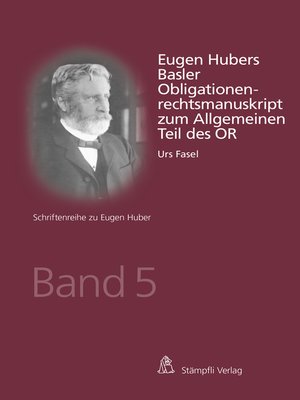 cover image of Eugen Hubers Basler Obligationenrechtsmanuskript zum Allgemeinen Teil des OR
